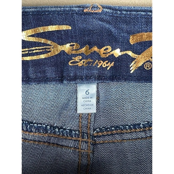 Seven7 Tummyless High Rise Womens 6 Stretch Skinny Jeans Blue Denim - Picture 7 of 13
